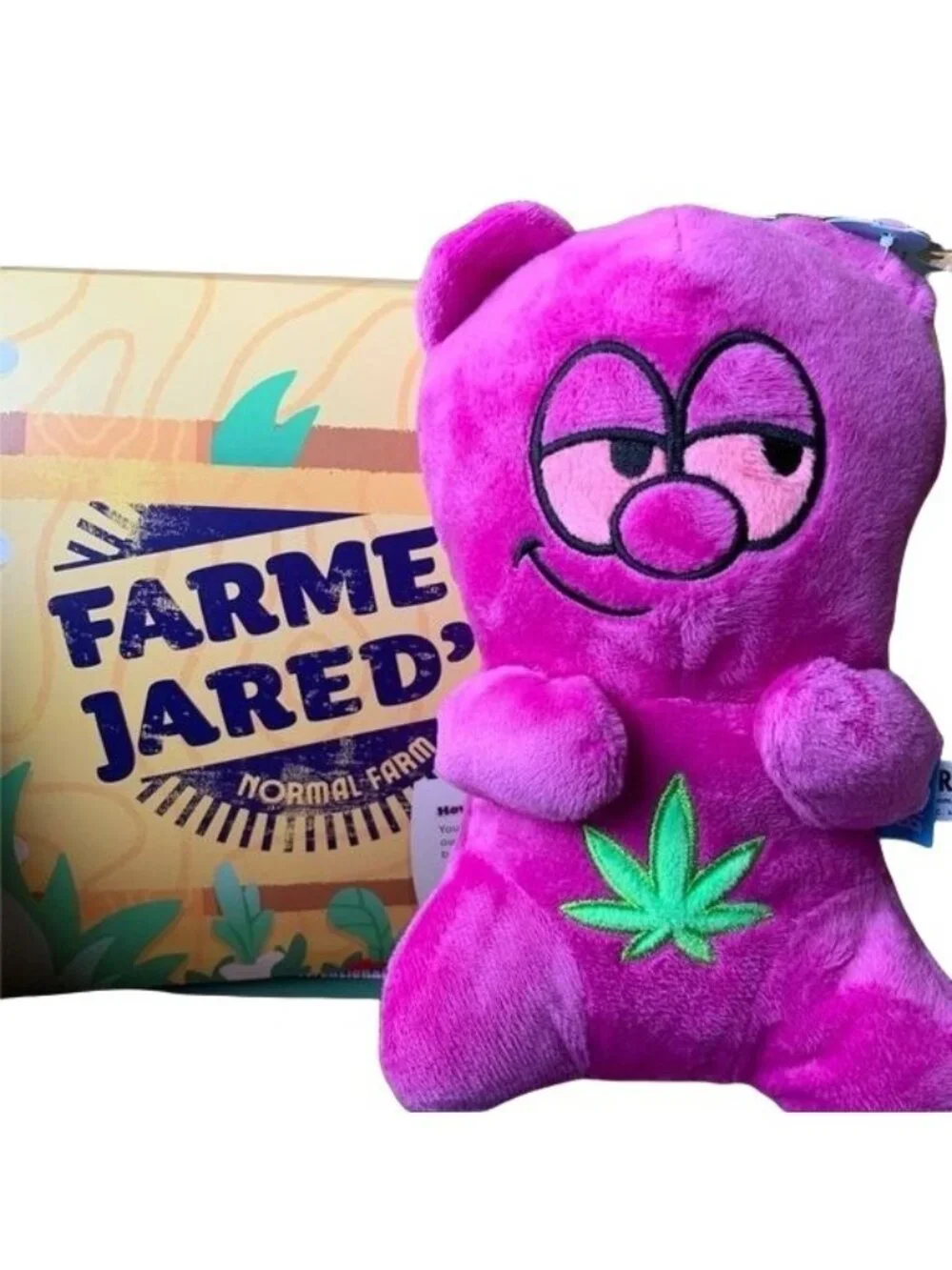 Bark 420 dog Chew toy Pink Heady teddy bear crinkle squeaker Plush Gift New